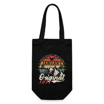 January 1971 Birthday Gift - January 1971 - Gift Bag for Bottles - black - Front