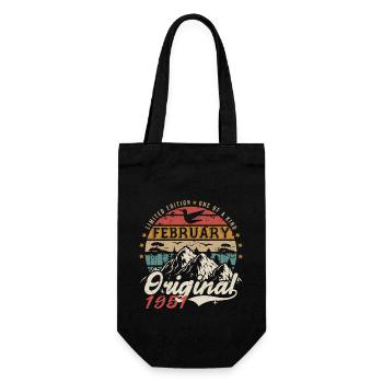 74th Birthday Gift Born In February 1951 - Gift Bag for Bottles - black - Front