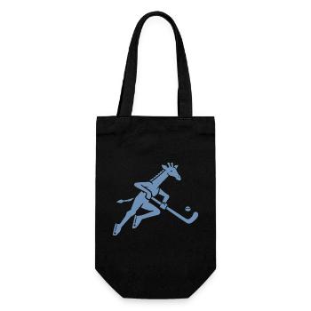 Giraffe Eishockey Silhouette Minimalistisch - Geschenkbeutel für Flaschen - Schwarz - Vorne
