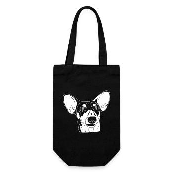 Podenco Mix - Geschenkbeutel für Flaschen - Schwarz - Vorne