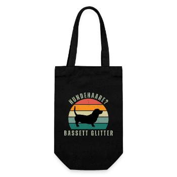 Basset Glitter Retro Sunset - Geschenkbeutel für Flaschen - Schwarz - Vorne
