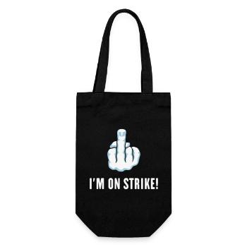 The Middle Finger – I’m On Strike! (Picket) - Gift Bag for Bottles - black - Front
