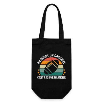 Au rugby un caramel c' est pas une friandise - Sac à bouteille - noir - Devant
