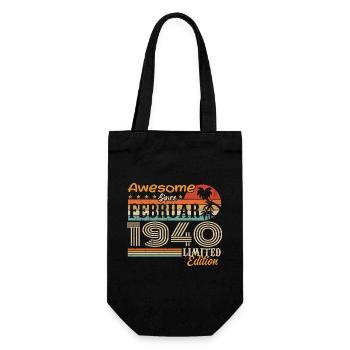 Geburtstag Vintage Geschenkidee Februar 1940 - Geschenkbeutel für Flaschen - Schwarz - Vorne