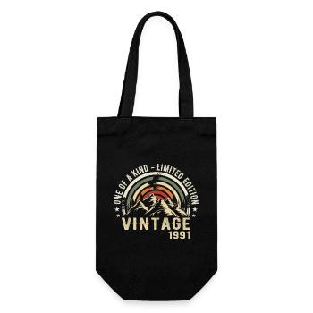 Jahrgang 1991 Jahrgang 1991 Retro Geburtstag 1991 - Geschenkbeutel für Flaschen - Schwarz - Vorne