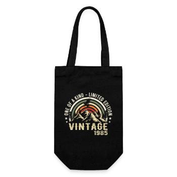 Jahrgang 1985 Jahrgang 1985 Retro Geburtstag 1985 - Geschenkbeutel für Flaschen - Schwarz - Vorne