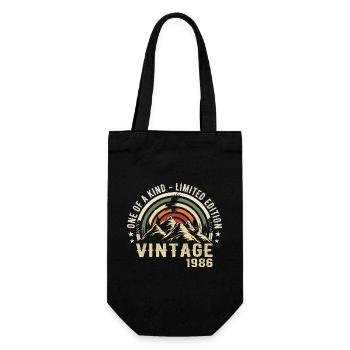 Born in 1986 Vintage 1986 Retro Birthday 1986 - Gift Bag for Bottles - black - Front