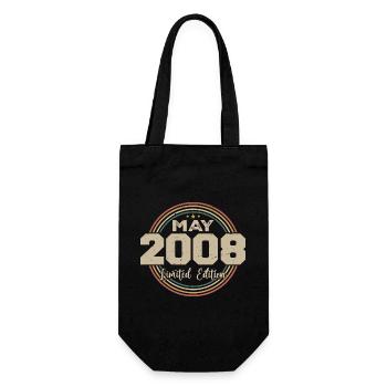 Mai 2008 Vintage Nées En Mai 2008 Anniversaire - Sac à bouteille - noir - Devant