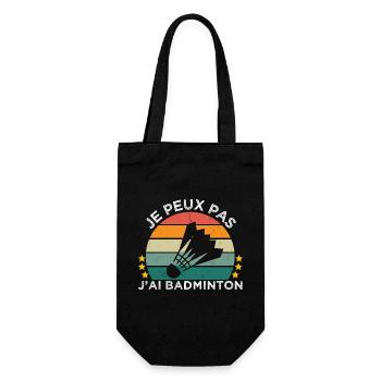Je peux pas j' ai badminton cadeau badiste vintage - Sac à bouteille - noir - Devant