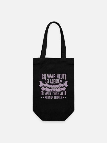 Mein Psychologe will euch alle kennenlernen - Geschenkbeutel für Flaschen - Schwarz