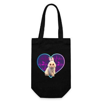 Rabbit in musical heart - Gift Bag for Bottles - black - Front