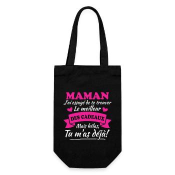 Maman meilleur cadeau pour fête des mères - Sac à bouteille - noir - Devant