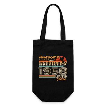 Geburtstag Vintage Geschenkidee Februar 1958 - Geschenkbeutel für Flaschen - Schwarz - Vorne