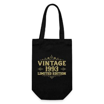 1993 Vintage Vintage Birthday Gift 1993 - Gift Bag for Bottles - black - Front