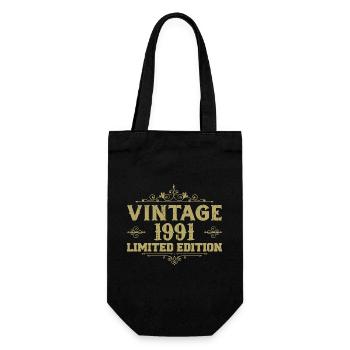 1991 Jahrgang Vintage Geburtstag Geschenk 1991 - Geschenkbeutel für Flaschen - Schwarz - Vorne