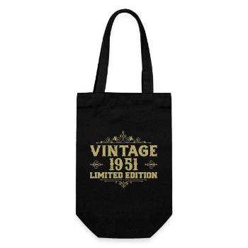 1951 Jahrgang Vintage Geburtstag Geschenk 1951 - Geschenkbeutel für Flaschen - Schwarz - Vorne