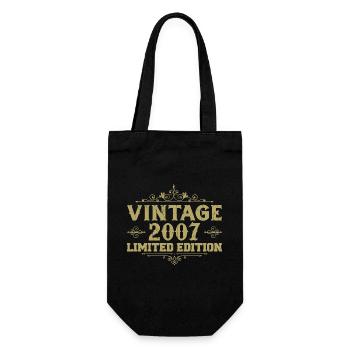 2007 Vintage Vintage Birthday Gift 2007 - Gift Bag for Bottles - black - Front
