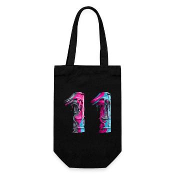 NR. 11 NUMMER 11 COOL 11. GEBURTSTAG - Geschenkbeutel für Flaschen - Schwarz - Vorne
