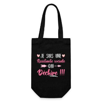 Je suis uen assistante sociale qui déchire humour - Sac à bouteille - noir - Devant