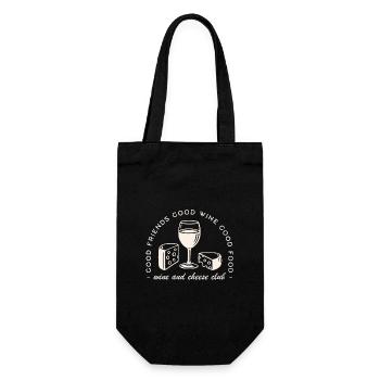 Soirée vin et fromage - Sac à bouteille - noir - Devant