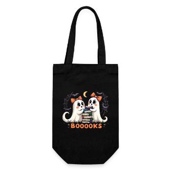 Cute Ghosts Reading Books - Halloween Fun - Gift Bag for Bottles - black - Front