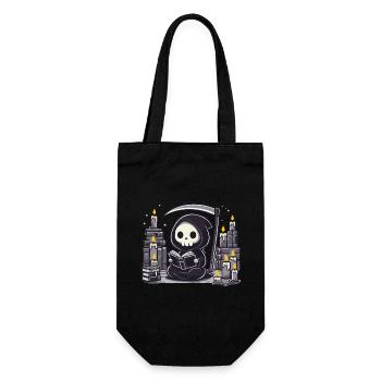 Grim Reaper Bookworm with Scythe - Gift Bag for Bottles - black - Front