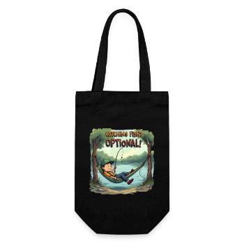 Catching Fish? Optional! Fischer fischen Shirt - Geschenkbeutel für Flaschen - Schwarz - Vorne