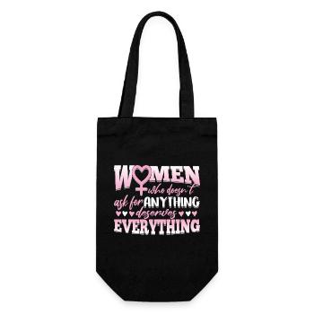 Starke Frauen verdienen alles Weltfrauentag - Geschenkbeutel für Flaschen - Schwarz - Vorne