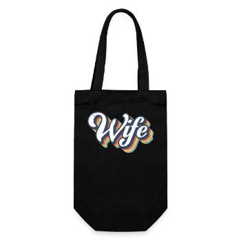 Retro Wife Matching Couple Wedding Party Mariage - Sac à bouteille - noir - Devant