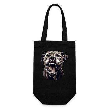 Pitbull – Strength and loyalty in one - Gift Bag for Bottles - black - Front