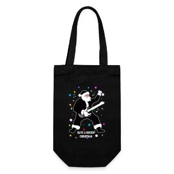 Santa Claus in Black Rock and Magic - Gift Bag for Bottles - black - Front
