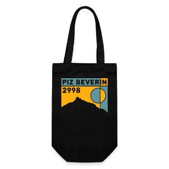 Piz Beverin Wandern Besteigung Skitour Souvenir - Geschenkbeutel für Flaschen - Schwarz - Vorne