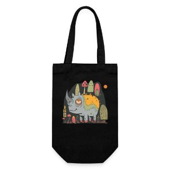 Müdes Nashorn | © M2-D2 - Geschenkbeutel für Flaschen - Schwarz - Vorne