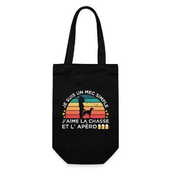 Chasse et apéro humour chasseur cadeau chasse cool - Sac à bouteille - noir - Devant