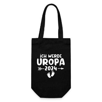 Ich werde Uropa 2024 - Geschenkbeutel für Flaschen - Schwarz - Vorne