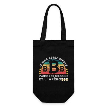 J' aime les crypto-monnaies et l' apéro cadeau - Sac à bouteille - noir - Devant