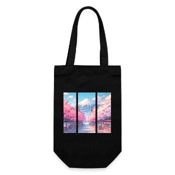 Japanese Cherry Blossom Route - Gift Bag for Bottles - black - Front