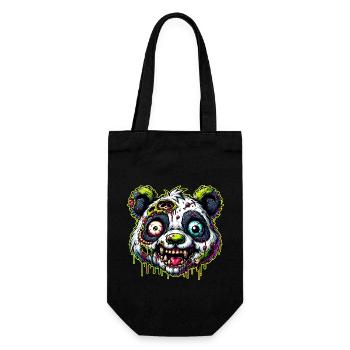 Panda Zombie Monster Halloween - Geschenkbeutel für Flaschen - Schwarz - Vorne