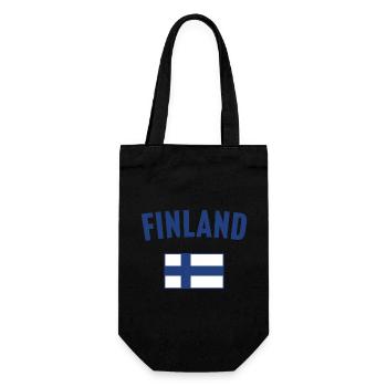 Drapeau de la Finlande - Sac à bouteille - noir - Devant