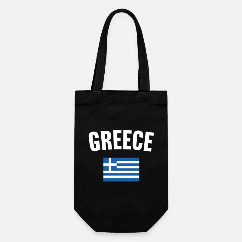 Greece Flag - Gift Bag for Bottles - black