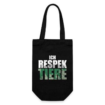 Ich Respektiere Tiere Tierschutz Bär Jagd - Geschenkbeutel für Flaschen - Schwarz - Vorne