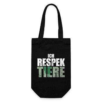 Ich Respektiere Tiere Tierschutz Huhn Vegan - Geschenkbeutel für Flaschen - Schwarz - Vorne
