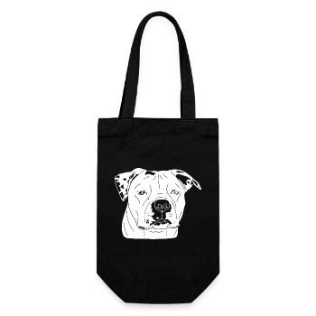 American Bulldog - Geschenkbeutel für Flaschen - Schwarz - Vorne