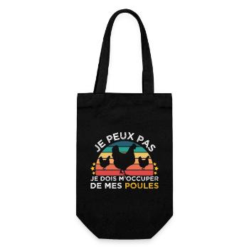 Poules humour je peux pas cadeau fermier jardinier - Sac à bouteille - noir - Devant