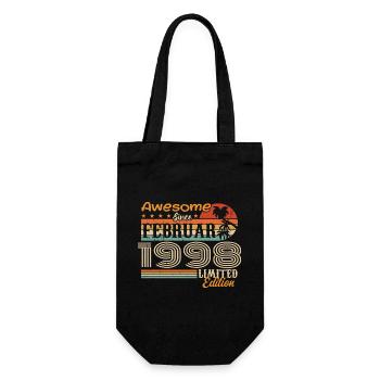 Geburtstag Vintage Geschenkidee Februar 1998 - Geschenkbeutel für Flaschen - Schwarz - Vorne