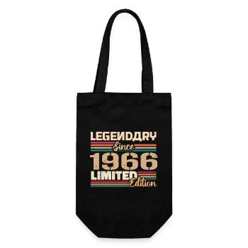 1966 Vintage 1966 Geburtstag geboren im Jahr 1966 - Geschenkbeutel für Flaschen - Schwarz - Vorne