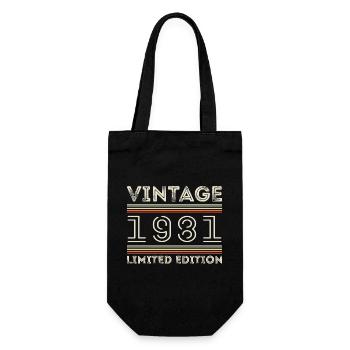 Vintage 1981 - Year 1981 Birthday Gift 1981 - Gift Bag for Bottles - black - Front