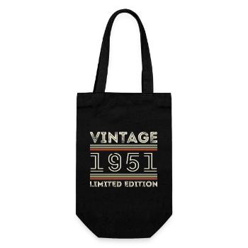 Vintage 1951 - Year 1951 Birthday Gift 1951 - Gift Bag for Bottles - black - Front