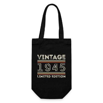 Vintage 1945 - Year 1945 Birthday Gift 1945 - Gift Bag for Bottles - black - Front