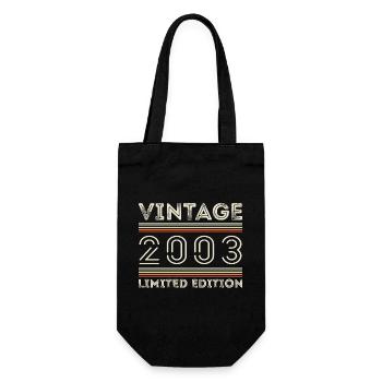 Vintage 2003 - Year 2003 Birthday Gift 2003 - Gift Bag for Bottles - black - Front